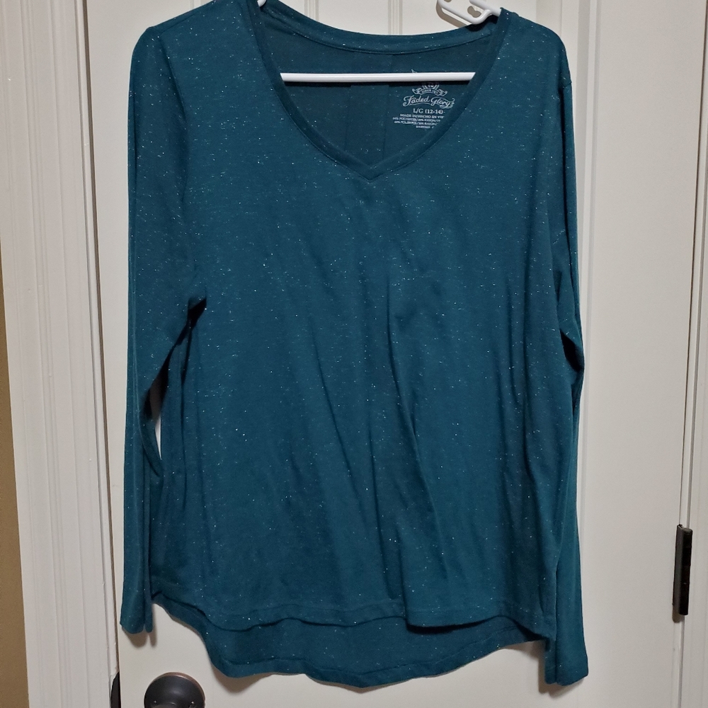 Teal sparkle shirt